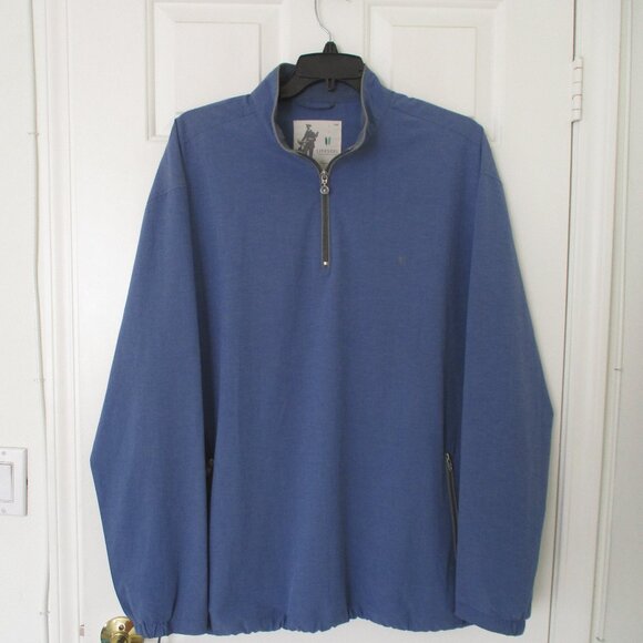 Ashworth Link Soul Mens L/S Denim Blue 1/4 Zip Golf Windshirt - Size XXL - Picture 1 of 2
